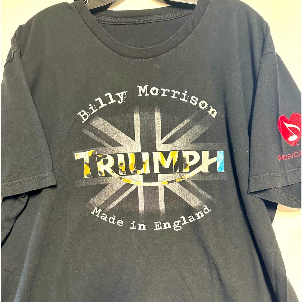Triumph Musiccares T-Shirt Billy Morrison Men's Size XL Black EUC